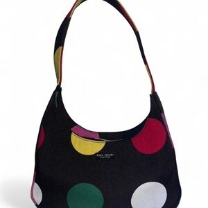 Vintage Kate Spade Black Polka Dot Shoulder Bag